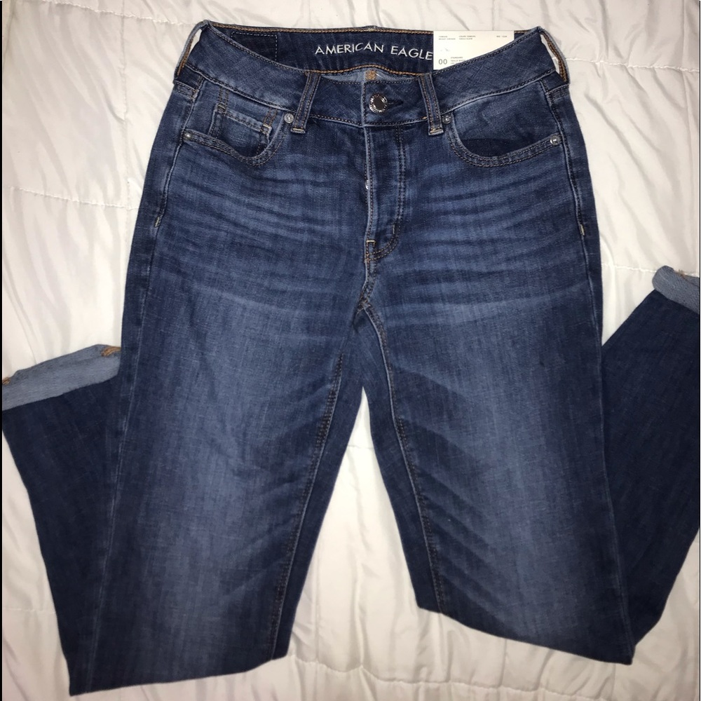 vintage tomgirl dark wash american eagle jeans